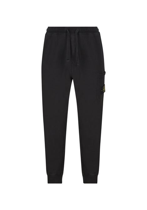 pantaloni sportivi neri in cotone con vita elasticizzata e coulisse STONE ISLAND | 791562620V0029